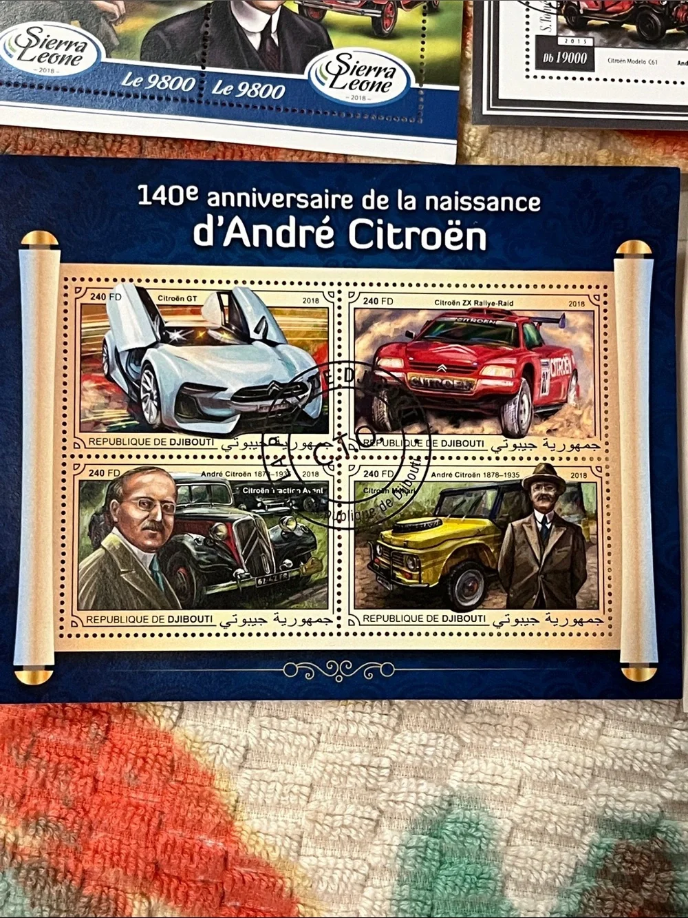 Vintage Classic Car Stamp Collection Sheets - Multicolor